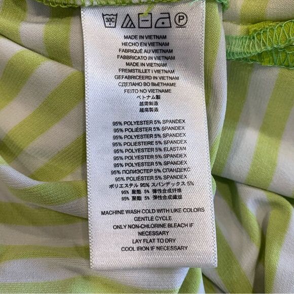 Michael Michael Kors Neon Green Striped Maxi Dress Size Medium - Picture 6 of 8